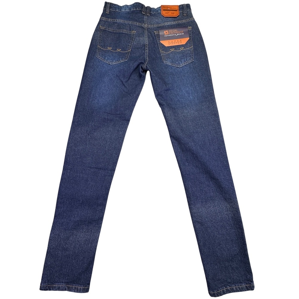 NWT Regal Exchange Jeans Men's Size 30x32  Blue Denim Super Stretch Straight Leg